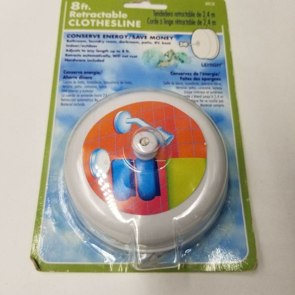 Vintage Lehigh Retractable Clothesline 8 Foot New in Package